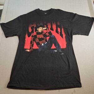 Vintage 1993 Garth Brooks Tour T-Shirt Hanes Beefy-T USA Black Large